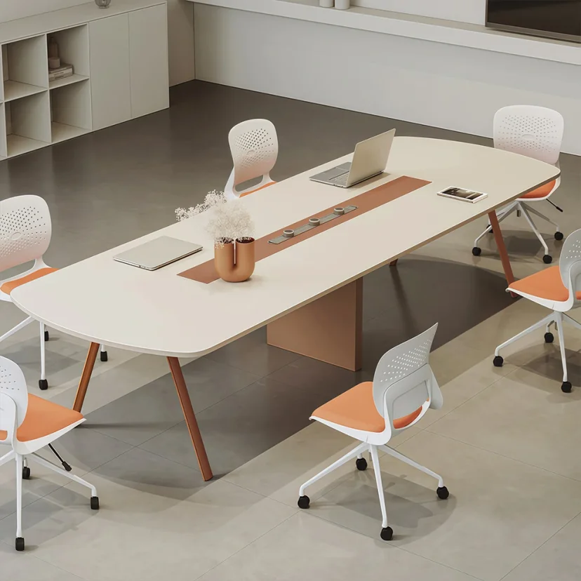 Minimal Office Oval Wood Conference Table - Maoters