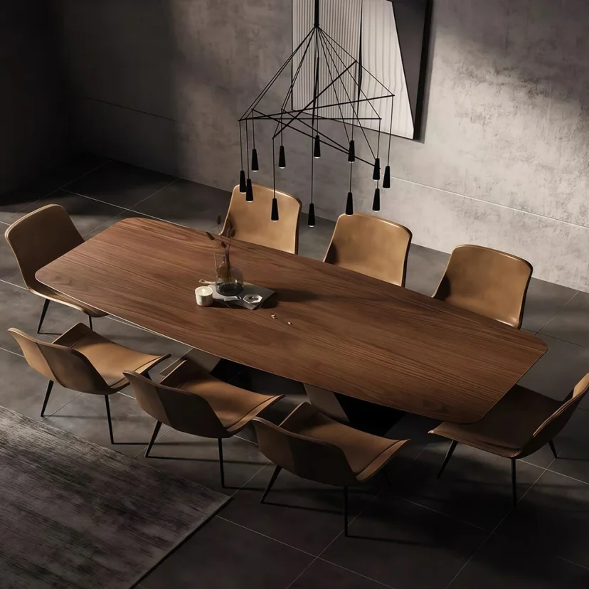 Modern Wood Conference Table with Angled Legs - Maoters
