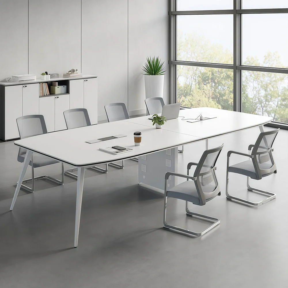 Modern White Office Conference Table - Maoters