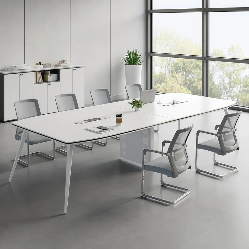 Modern White Office Conference Table - Maoters