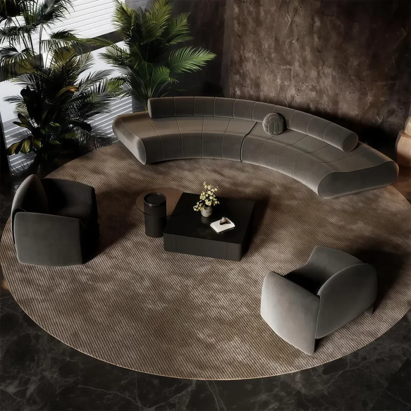 Light Luxury Curved Lounge Sofa