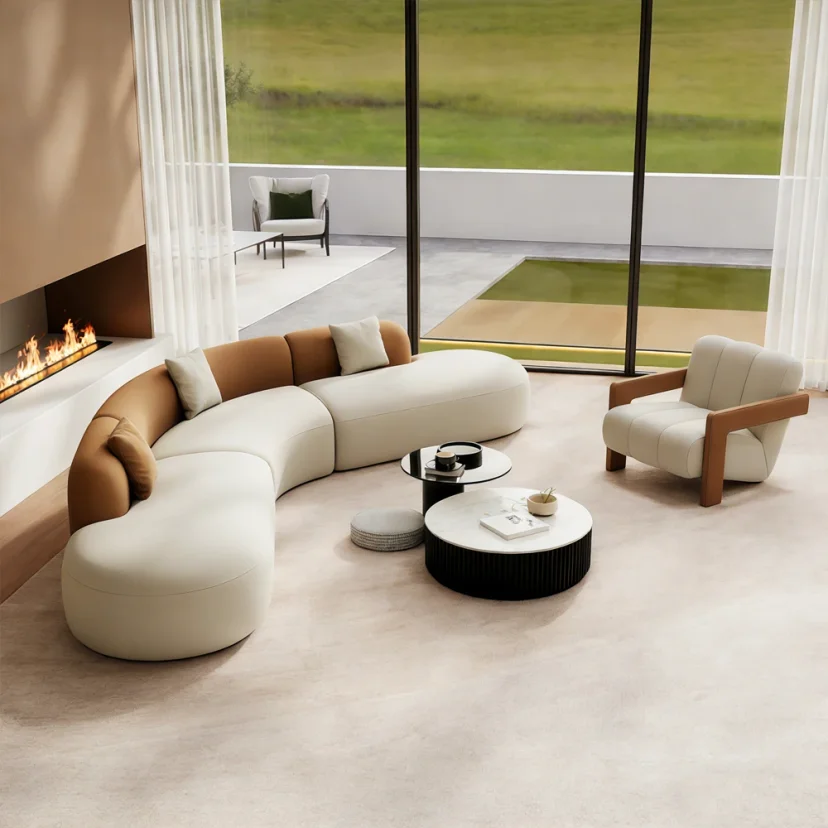 Curved Corner Sofa for Hotel, Office, Beauty Salon & Reception