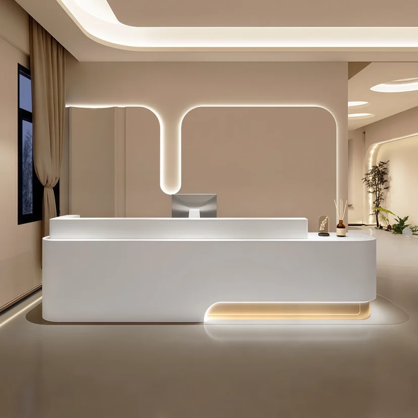 Modern Fashion White Reception Desk - Maoters