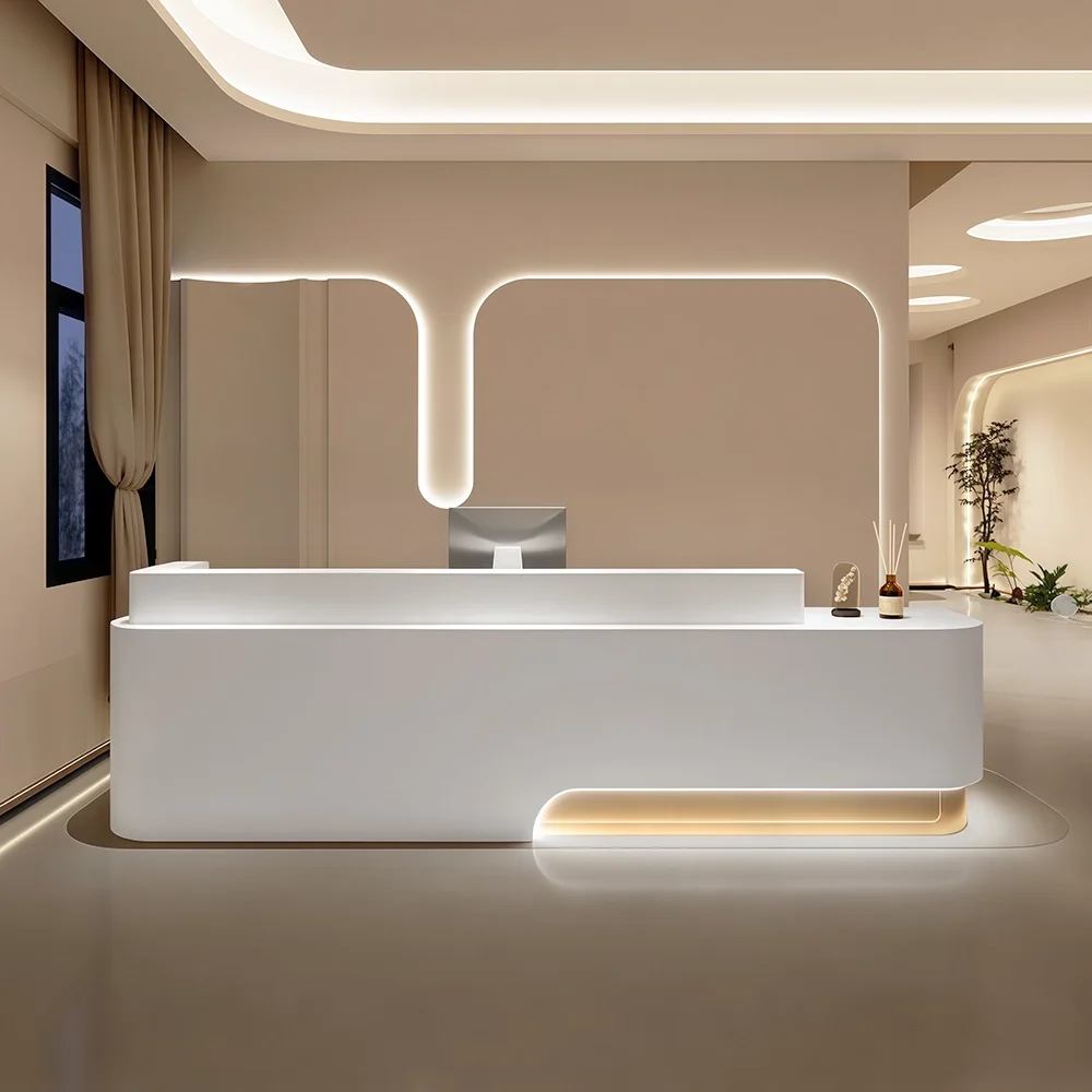 Modern Fashion White Reception Desk - Maoters