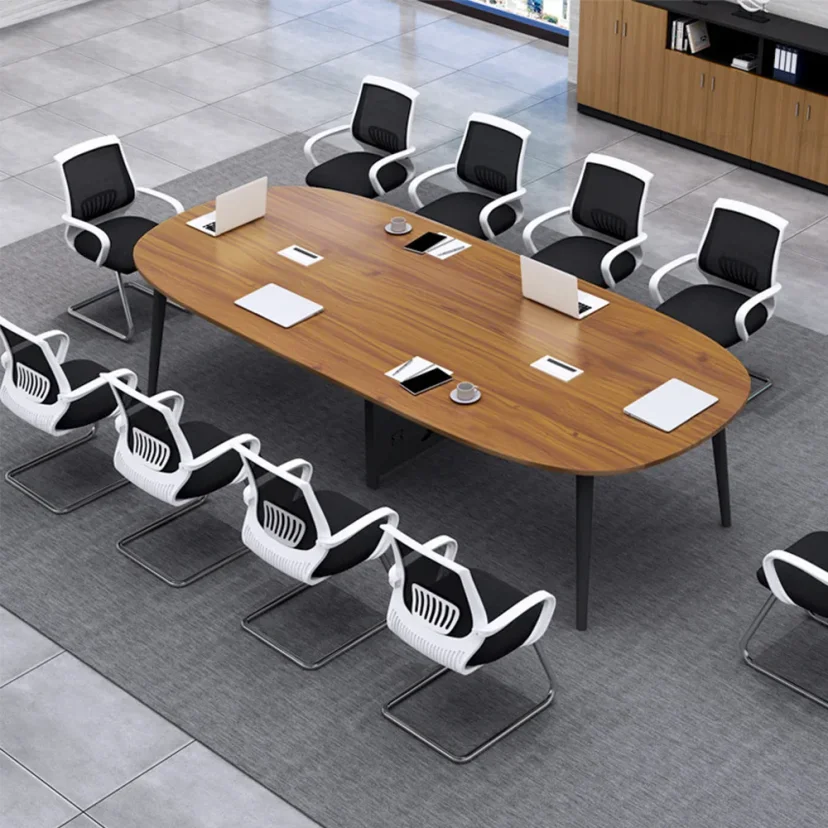 Modern Minimalist Oval Wood Conference Table - Maoters