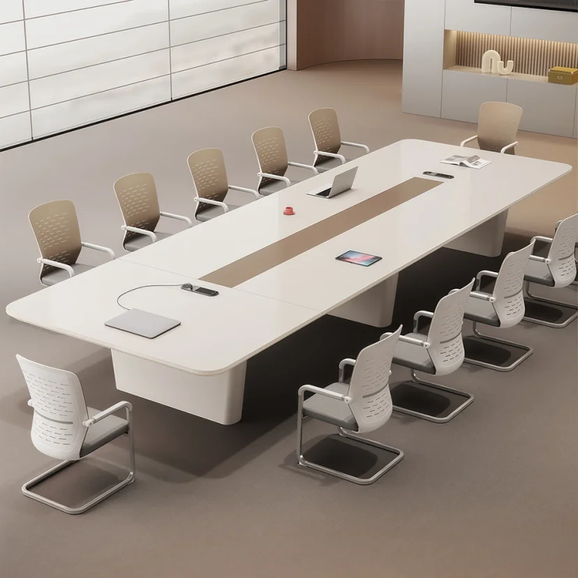 Modern Boardroom White Conference Table - Maoters