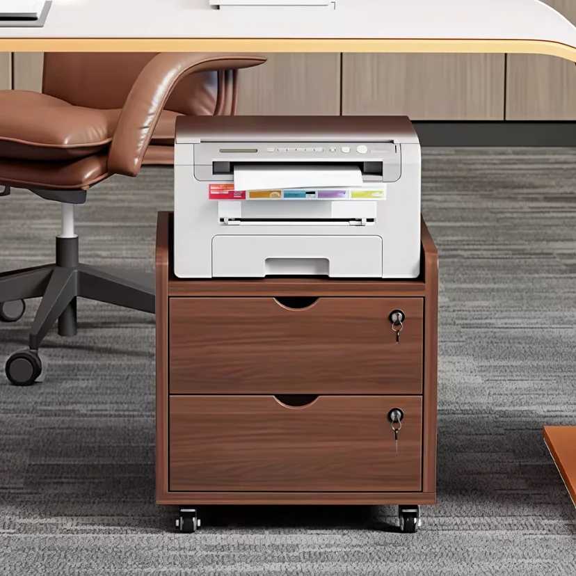 Lockable Mobile File Cabinet for Office Use