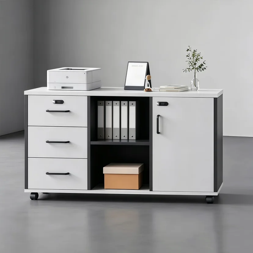 Modern Mobile File Cabinet with Lock Drawers