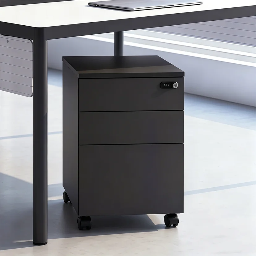 Three-Drawer Movable Storage Cabinet
