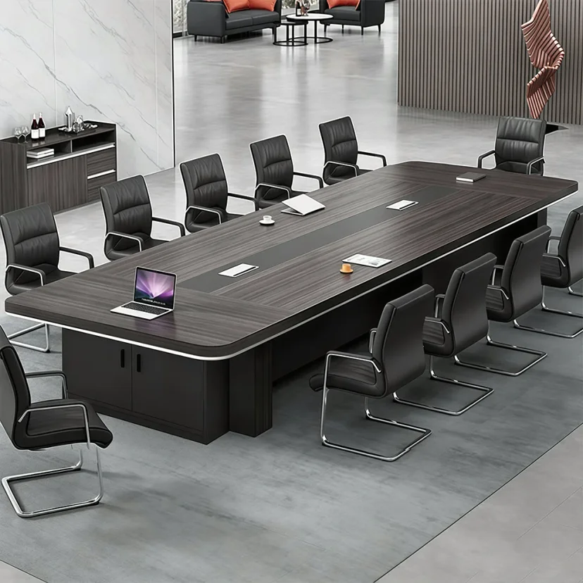 Modern Minimalist Office Desk with Multifunctional Design