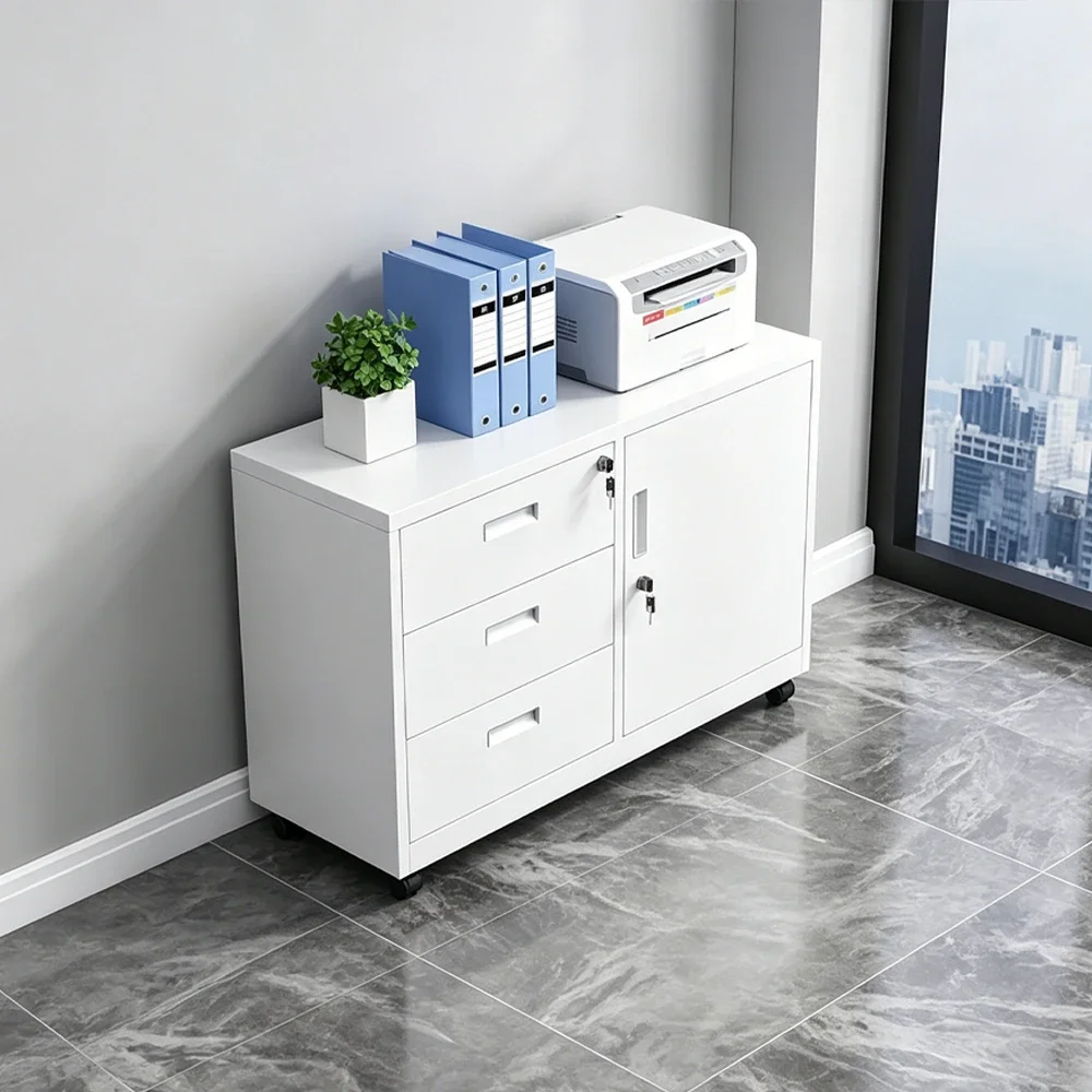Mobile Metal Filing Cabinet with Lock Drawers