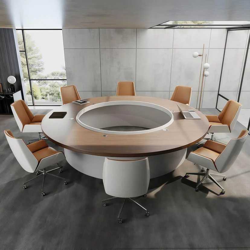 Modern Executive Boardroom Round Conference Table - Maoters