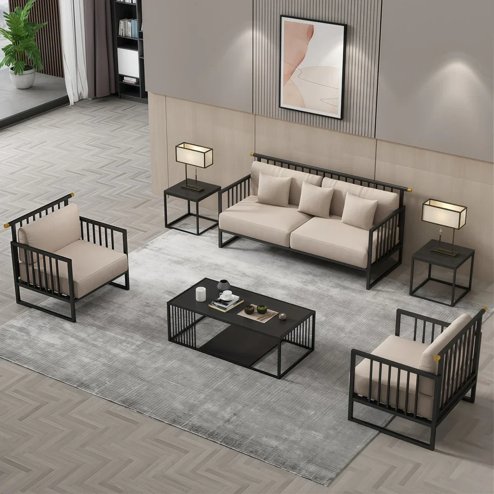 Minimalist Modern Metal-Frame Sofa