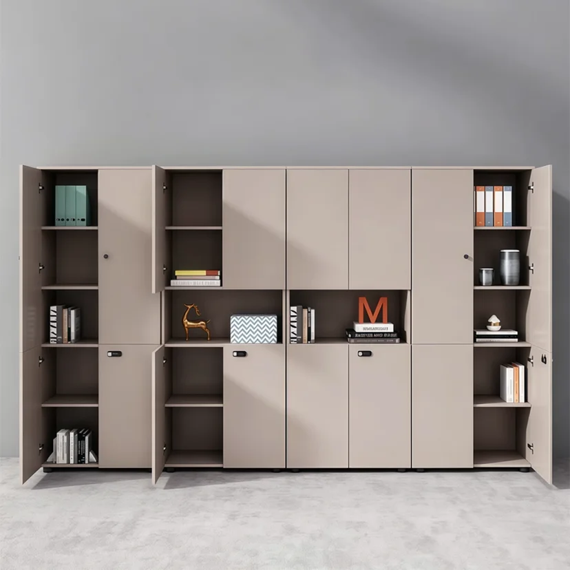 Wooden Lockable Office Storage Cabinet
