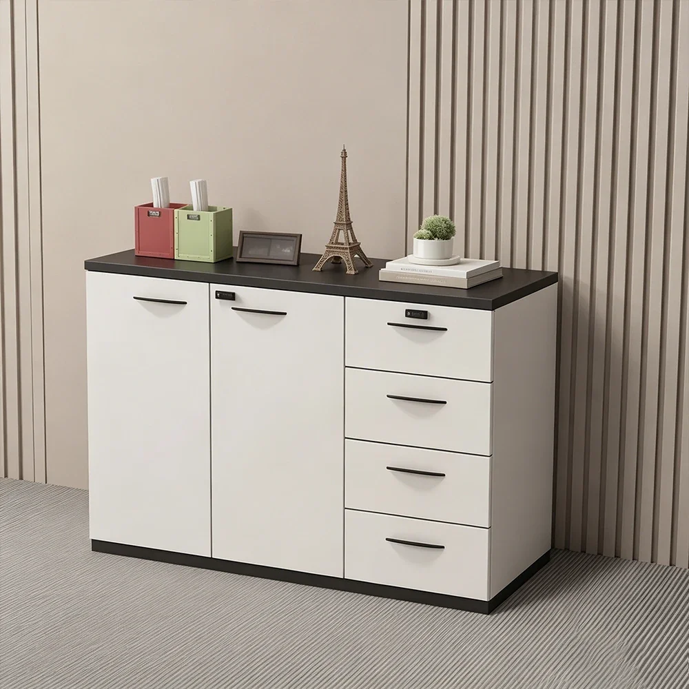 Lockable Wooden Filing Cabinet for Workspace