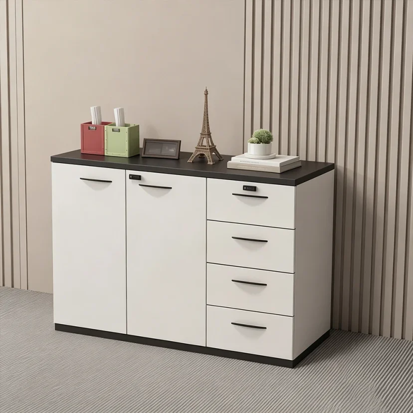 Lockable Wooden Filing Cabinet for Workspace