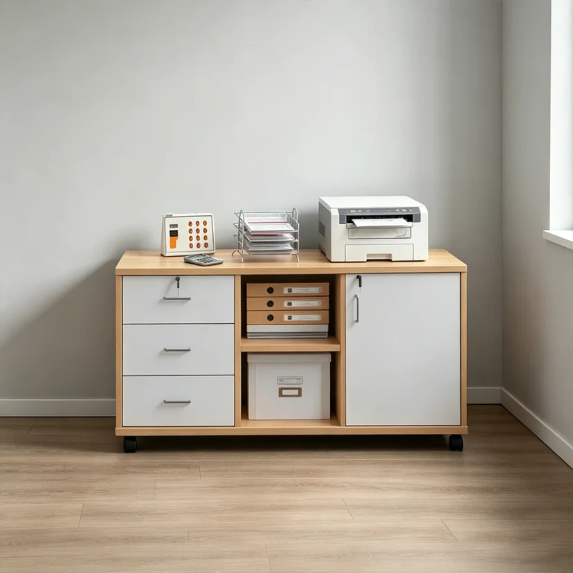 Mobile Lockable Low Office Cabinet