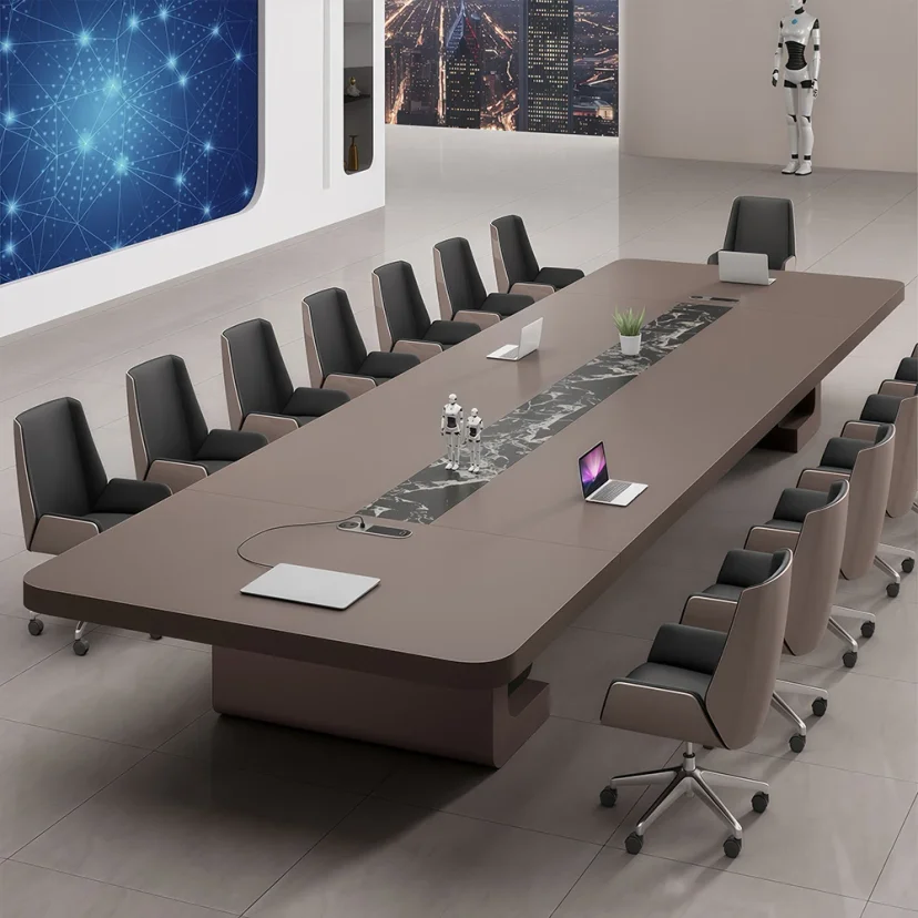 Luxury Piano Gloss Finish Conference Table – Large Modern Rectangle Boardroom Table