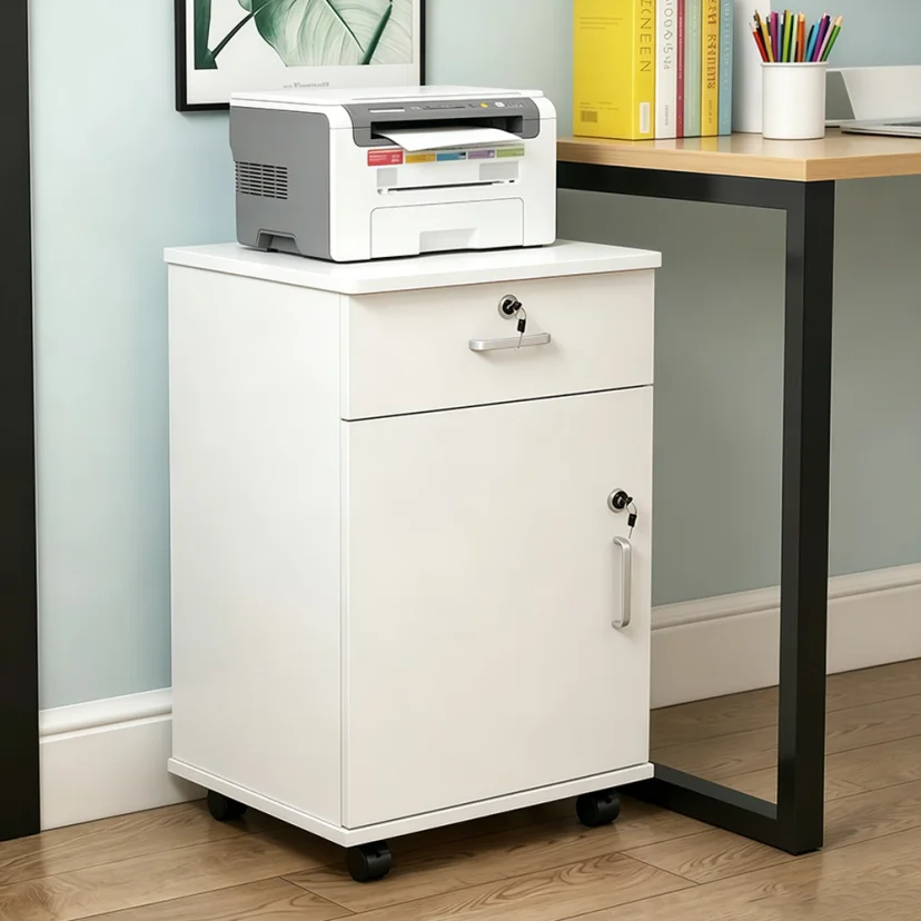Lockable Office Cabinet for Desk Organization