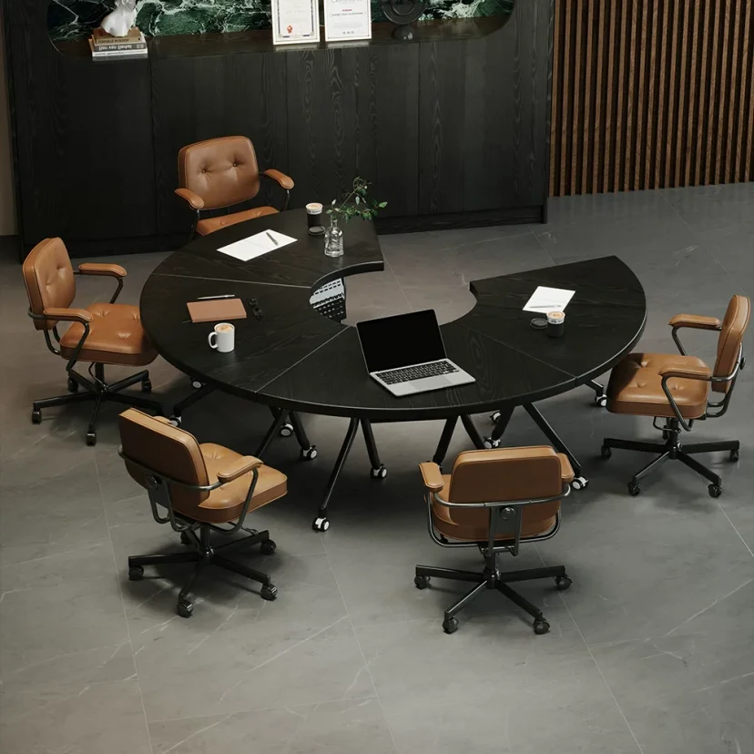Modern Modular Round Mobile Meeting Table - Maoters