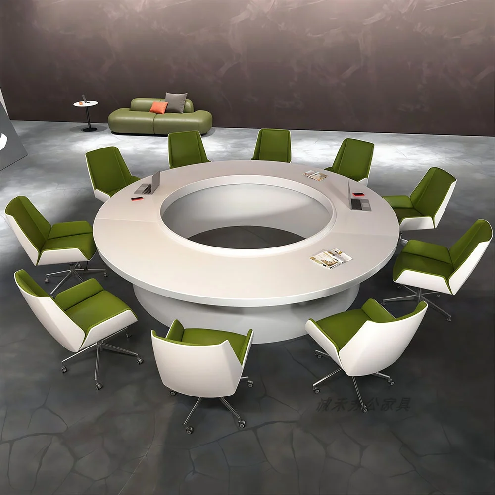 Modern Boardroom Round Conference Table - Maoters