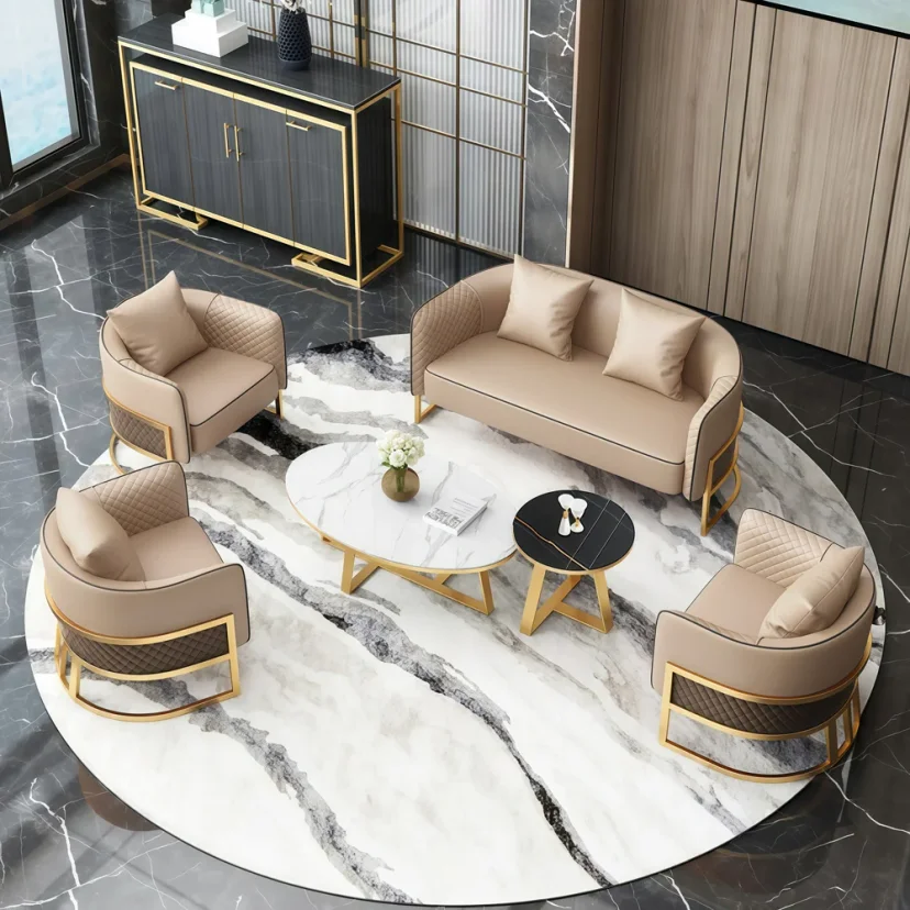 Light Luxury Reception Sofas for Offices