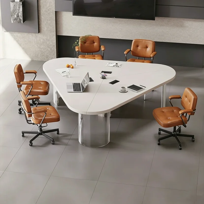 Modern Rounded Triangular Conference Table - Maoters