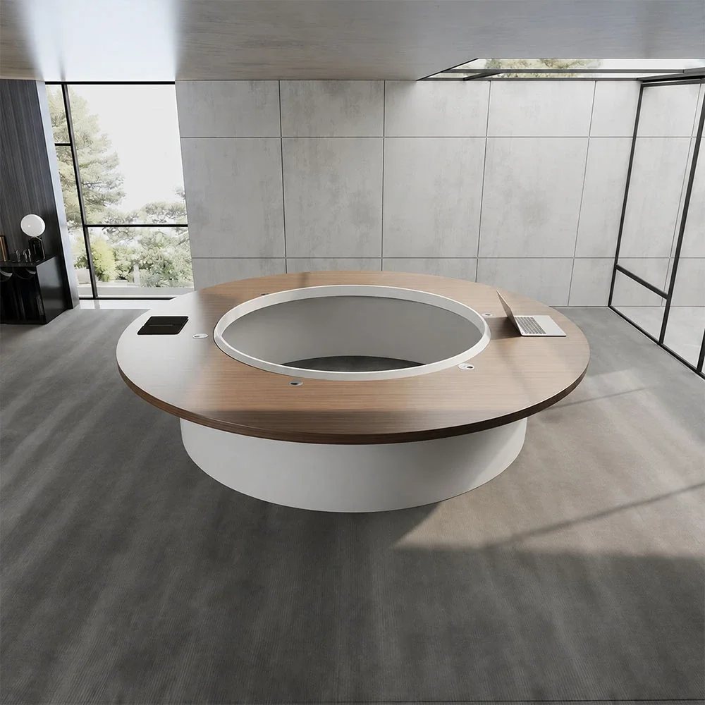 Modern Executive Boardroom Round Conference Table - Maoters