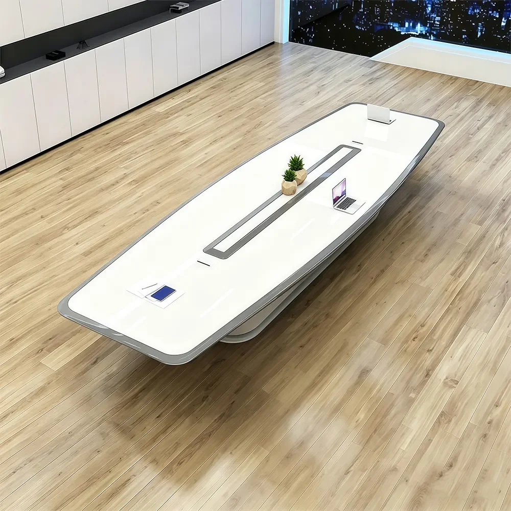 White Painted Long Conference Table – Perfect for Executive Meeting Rooms