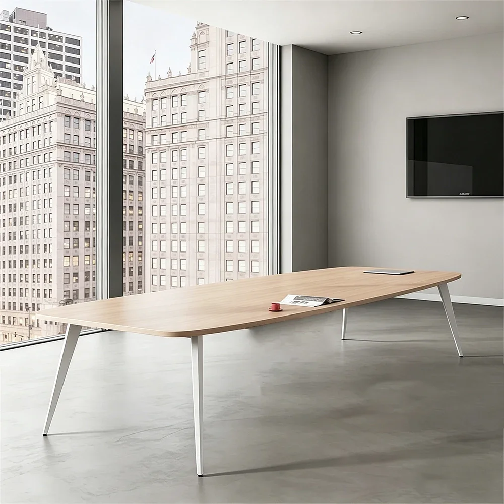 Modern Simple Long Oval Conference Table - Maoters