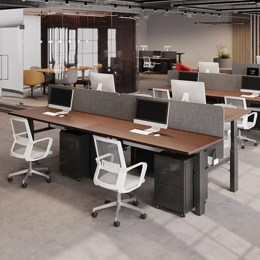 Electric Dual Desk with Privacy Panel