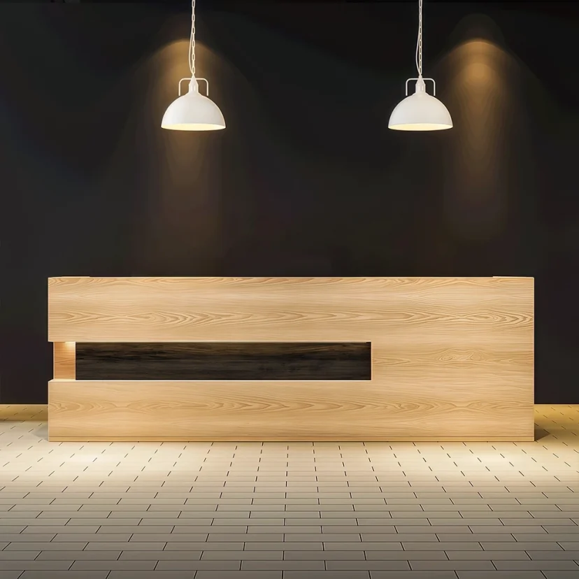 Retro Solid Wood Reception Desk – Maoters