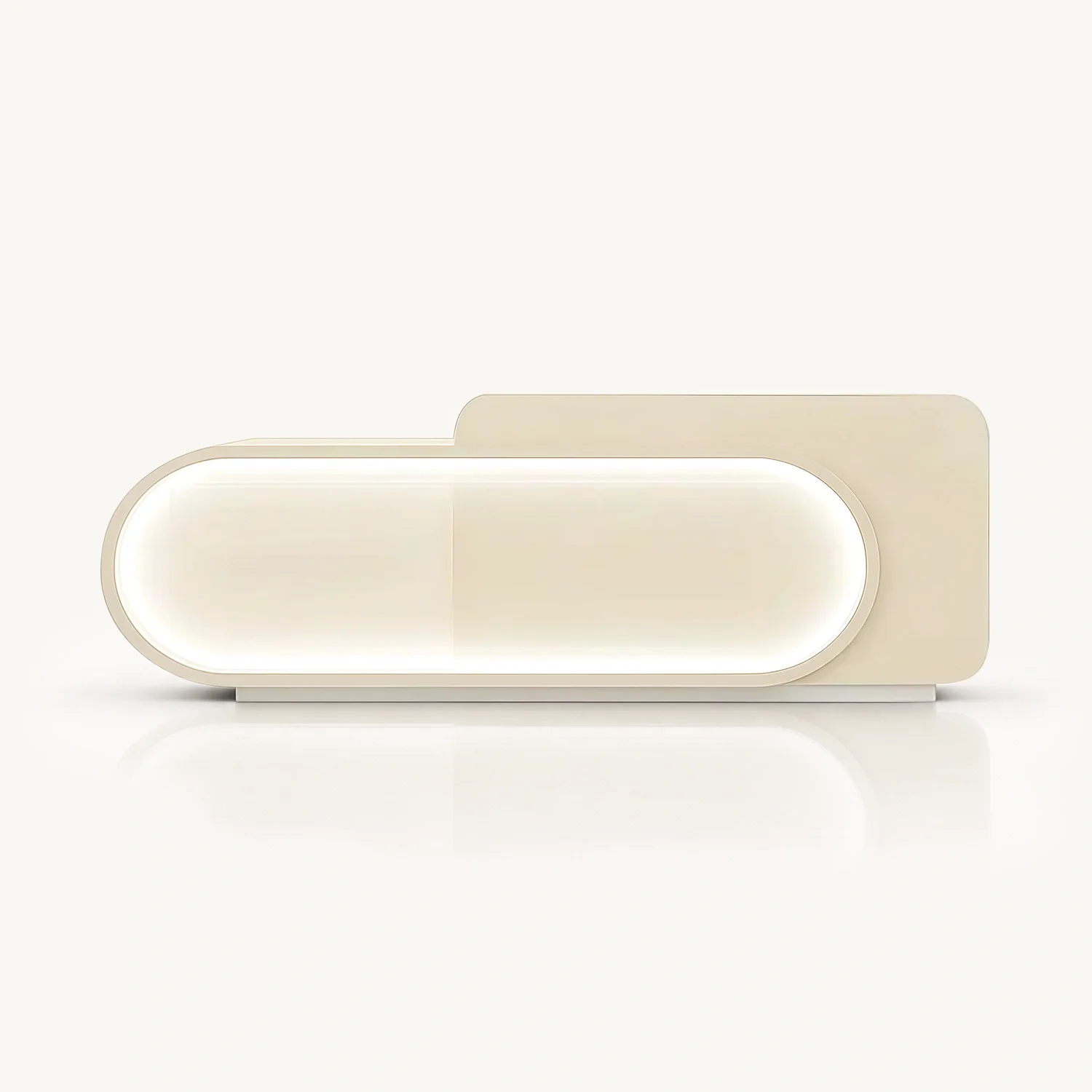 Minimalist Cream Rounded Reception Desk - Maoters
