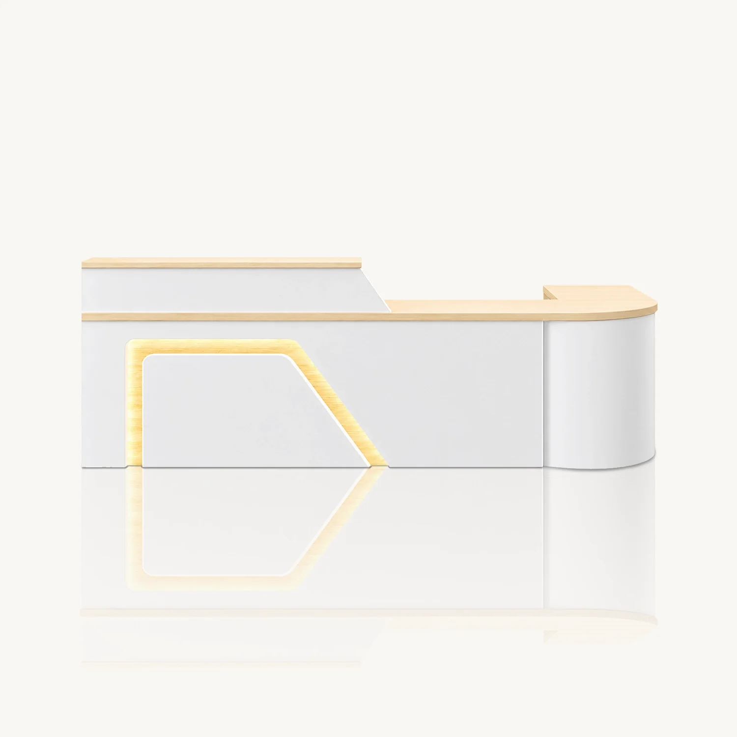 Classic And Versatile Rounded Cashier Reception Desk