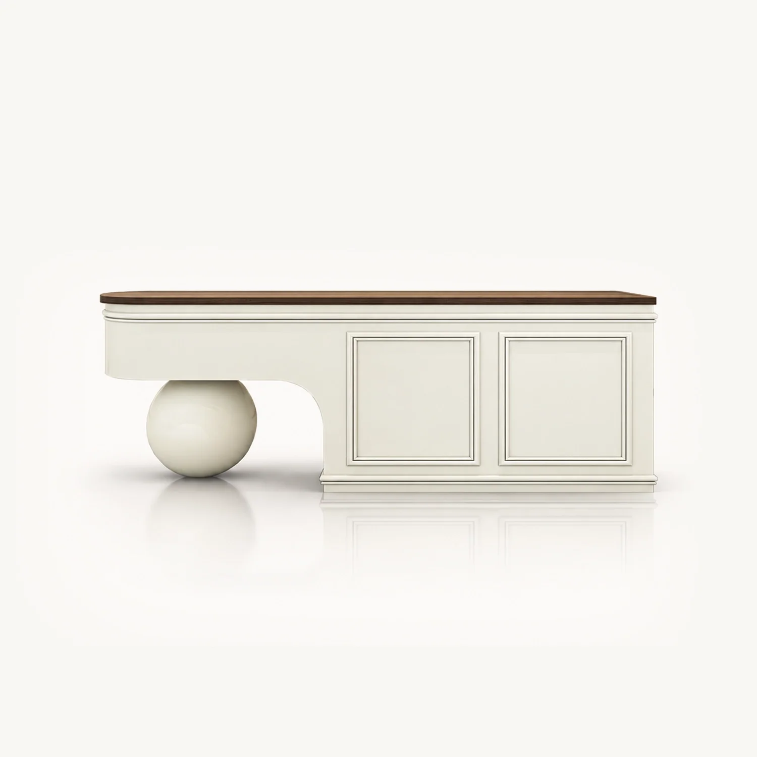 Curved Reception Desk with Sphere Base - Maoters