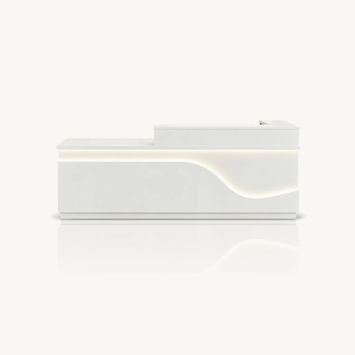 Minimalist Modern Reception Desk with LED Light Accent for Luxury Office Interiors - Maoters