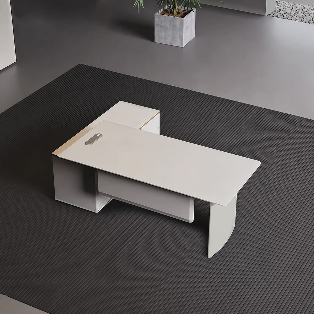 Beige Electric Standing Desk with Smart Dual Motor