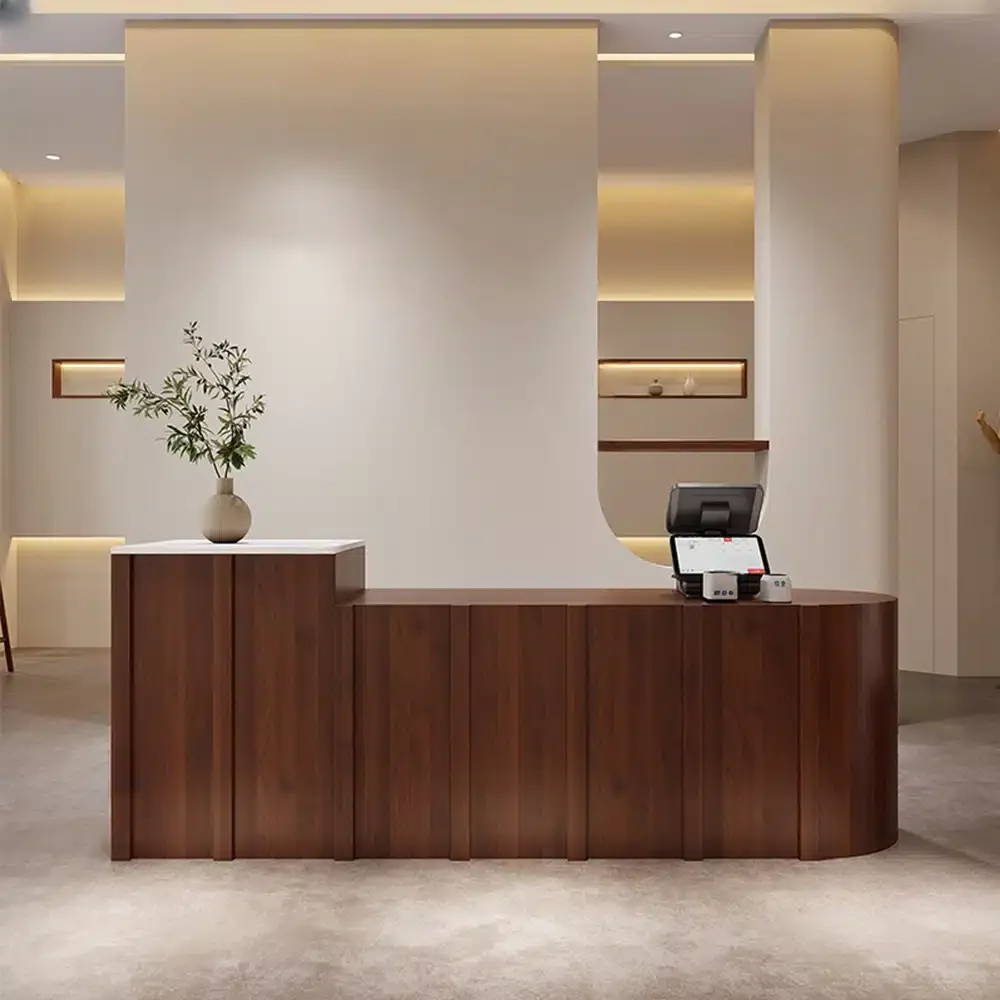Modern Lacquer & Cream Style Reception Desks For Clothing Stores