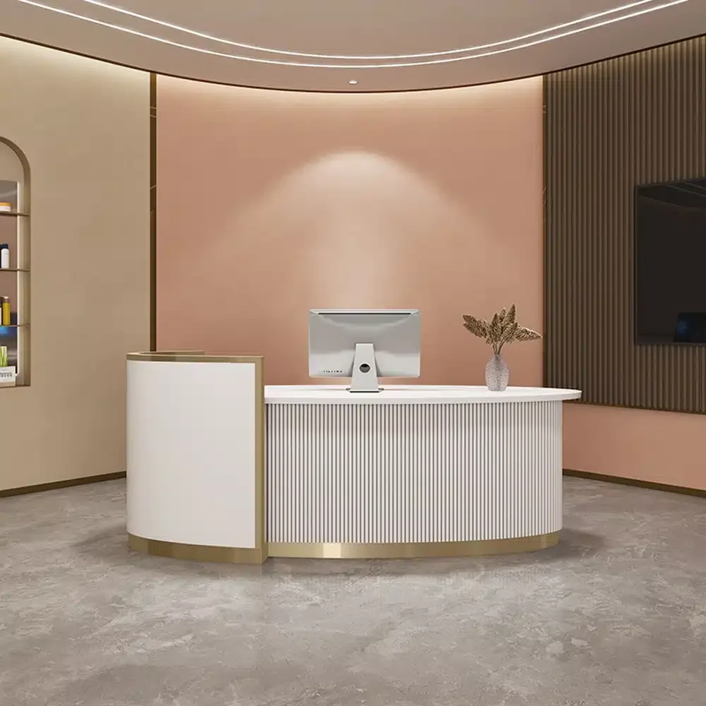 Luxury Curved Beauty Reception Desk - Maoters