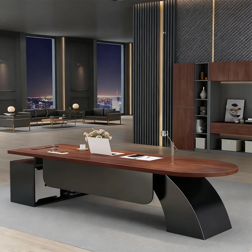 Modern Workspace Curved Base Desk - Maoters