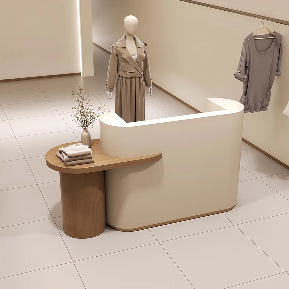 Curved Reception Desk for Clothing Shops - Maoters