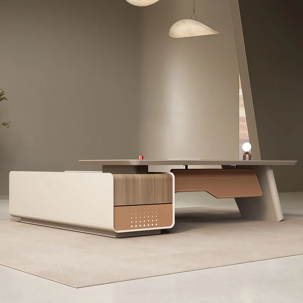 Luxury Corner Executive Desk with Angled Design