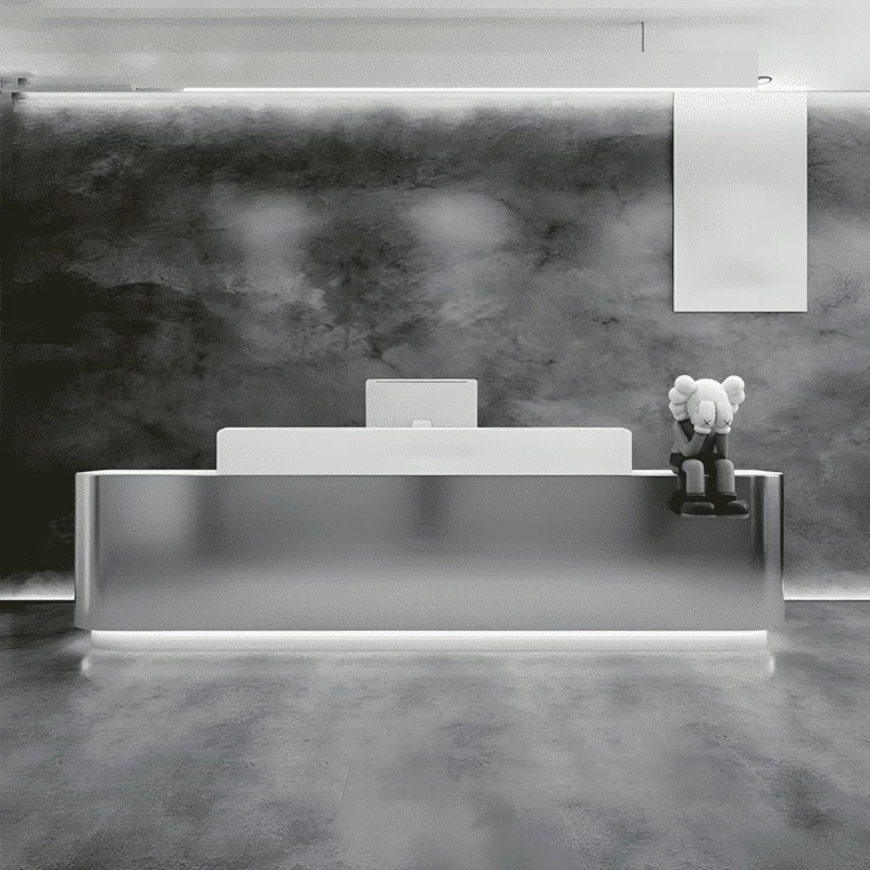Modern Stainless Steel Front Desk – Sleek & Sturdy