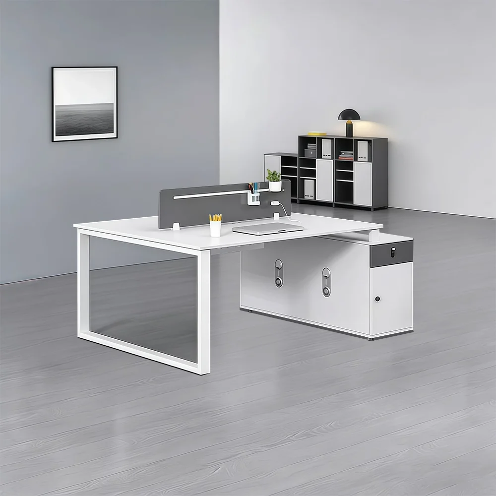 White Modular Workstation Desk - Maoters