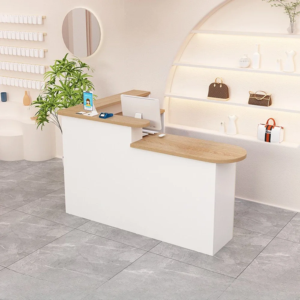 L-Shaped Dual Rounded Reception Desk - Maoters
