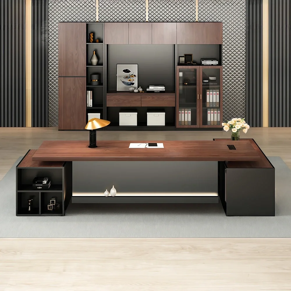 Solid Wood Side Storage Desk - Maoters