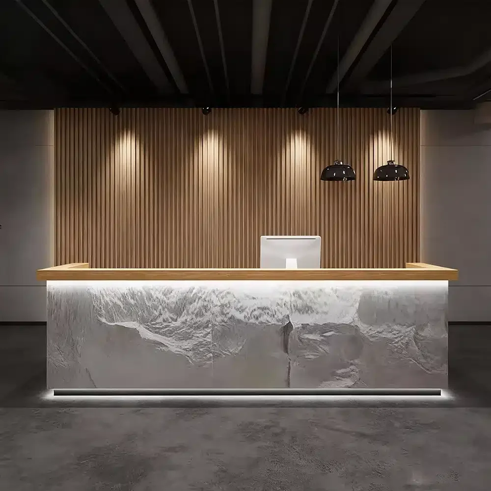 Rough Stone LED Light Reception Counter - Maoters