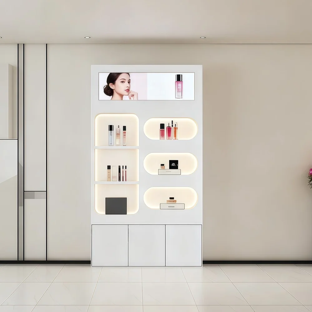 Beauty Salon Lacquer Cosmetic Display Cabinet