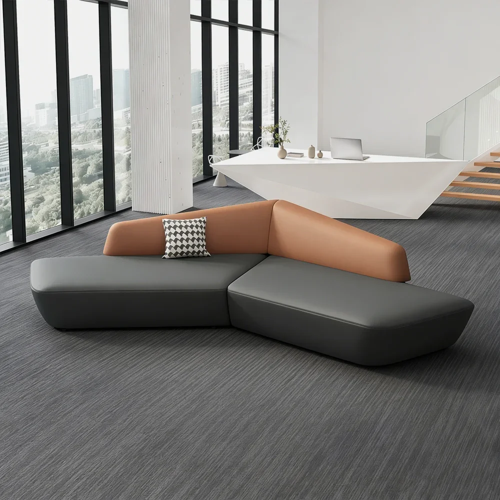 Durable Leather Sofa with Comfortable Seating