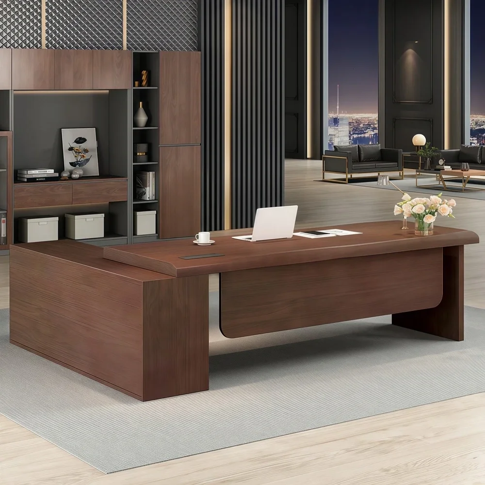 Office Wood L-Shape Executive Desk - Maoters